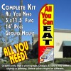 ALL YOU CAN EAT Flutter Feather Banner Flag Kit (Flag, Pole, and Ground Mount)