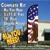 AMERICAN GLORY (Eagle) Windless Feather Banner Flag Kit (Flag, Pole, & Ground Mt)