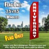 Anniversary (Red/White) Flutter Feather Flag Only (3 x 11.5 feet)