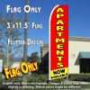 APARTMENTS NOW AVAILABLE (Red/Yellow) Flutter Feather Banner Flag (11.5 x 3 Feet)