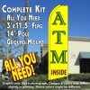 ATM INSIDE (Yellow) Flutter Feather Banner Flag Kit (Flag, Pole, & Ground Mt)