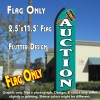 AUCTION (Green/White) Flutter Polyknit Feather Flag (11.5 x 2.5 feet)