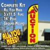 Auction Windless Feather Banner Flag Kit (Flag, Pole, & Ground Mt)