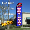 AUTO BODY & PAINT (Red/Blue) Flutter Feather Banner Flag (11.5 x 3 Feet)