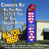 AUTO BODY & PAINT (Red/Blue) Flutter Feather Banner Flag Kit (Flag, Pole, & Ground Mt)