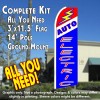 AUTO ELECTRIC (Red/Blue) Flutter Feather Banner Flag Kit (Flag, Pole, & Ground Mt)