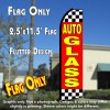 AUTO GLASS (Red/Checkered) Flutter Polyknit Feather Flag (11.5 x 2.5 feet)