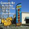 AUTO GLASS SPECIALISTS Windless Feather Banner Flag Kit (Flag, Pole, & Ground Mt)