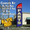 AUTO PARTS (Red/Blue)Windless Feather Banner Flag Kit (Flag, Pole, & Ground Mt)