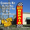 AUTO REPAIR (Checkered) Flutter Feather Banner Flag Kit (Flag, Pole, & Ground Mt)