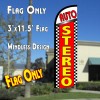 Auto Stereo (Checkered) Windless Polyknit Feather Flag (3 x 11.5 feet)