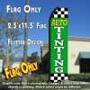 AUTO TINTING (Green/Checkered) Flutter Polyknit Feather Flag (11.5 x 2.5 feet)