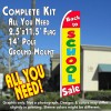 BACK TO SCHOOL SALE (Red/Yellow) Flutter Feather Banner Flag Kit (Flag, Pole, & Ground Mt)