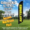 Batteries (Black/Yellow) Windless Feather Banner Flag Kit (Flag, Pole, & Ground Mt)
