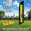 Batteries (Black/Yellow) Windless Polyknit Feather Flag Only (3 x 11.5 feet)