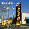 BBQ (Black/Yellow) Flutter Feather Banner Flag (11.5 x 2.5 Feet)