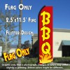 BBQ (Red/Yellow/Flames) Flutter Polyknit Feather Flag (11.5 x 2.5 feet)