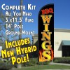 BBQ Wings  Feather Banner Flag Kit (Flag, Pole, & Ground Mt)