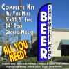 Beer (Cans, Bottles, Kegs) Windless Feather Banner Flag Kit (Flag, Pole, & Ground Mt)
