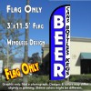 Beer (Cans, Bottles, Kegs) Windless Polyknit Feather Flag (3 x 11.5 feet)