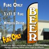 Beer (Gold) Windless Polyknit Feather Flag (3 x 11.5 feet)