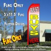 BEST BUYS HERE (Red/Black) Flutter Feather Banner Flag (11.5 x 3 Feet)