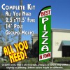 BEST PIZZA IN TOWN Windless Feather Banner Flag Kit (Flag, Pole, & Ground Mt)
