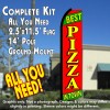 BEST PIZZA IN TOWN (Green/Red) Flutter Feather Banner Flag Kit (Flag, Pole, & Ground Mt)