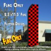 Checkered BLACK/RED Flutter Polyknit Feather Flag (11.5 x 2.5 feet)