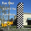 Checkered BLACK/WHITE Flutter Polyknit Feather Flag (11.5 x 2.5 feet)