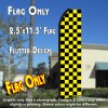 Checkered BLACK/YELLOW Flutter Polyknit Feather Flag (11.5 x 2.5 feet)