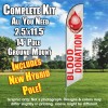 Blood Donation (White/Red with Hands) Windless Polyknit Feather Flag Kit (3 x 11.5 feet)
