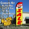 BLOW OUT SALE (Red/White/Yellow) Flutter Feather Banner Flag Kit (Flag, Pole, & Ground Mt)