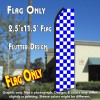 Checkered BLUE/WHITE Flutter Polyknit Feather Flag (11.5 x 2.5 feet)