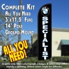 BMW Specialist Windless Feather Banner Flag Kit (Flag, Pole, & Ground Mt)