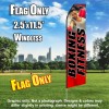 Boxing Fitness (Red/Horizontal Black Letters) Flutter Feather Flag Only (3 x 11.5 feet)