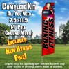 Boxing Fitness (Red/Black/Punching Forward) Flutter Feather Flag Kit (Flag, Pole, & Ground Mt)