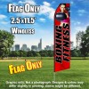 Boxing Fitness (Red/Black/Punching Forward) Flutter Feather Flag Only (3 x 11.5 feet)