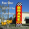 BRAKE SERVICE (Red/Checkered) Flutter Polyknit Feather Flag (11.5 x 2.5 feet)