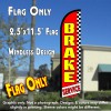 BRAKE SERVICE (Red/Checkered) Windless Polyknit Feather Flag (2.5 x 11.5 feet)