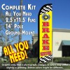BRAKE SERVICE (Yellow) Windless Feather Banner Flag Kit (Flag, Pole, & Ground Mt)