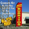 BREAKFAST BURRITOS (Yellow/Red) Flutter Feather Banner Flag Kit (Flag, Pole, & Ground Mt)