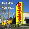 BREAKFAST SERVED ALL DAY (Yellow) Flutter Feather Banner Flag (11.5 x 3 Feet)