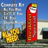 BREAKFAST SPECIAL (Red/White/Yellow) Flutter Feather Banner Flag Kit (Flag, Pole, & Ground Mt)