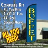 Buffet Windless Feather Banner Flag Kit (Flag, Pole, & Ground Mt)
