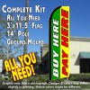 BUY HERE PAY HERE (Green/Yellow) Flutter Feather Banner Flag (11.5 x 3 Feet)