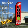 CA$H LOAN$ (Red) Flutter Feather Banner Flag (11.5 x 3 Feet)