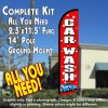 CAR WASH (Red/Bubbles) Windless Feather Banner Flag Kit (Flag, Pole, & Ground Mt)