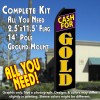 CASH FOR GOLD (Black/Gold) Flutter Feather Banner Flag Kit (Flag, Pole, & Ground Mt)