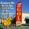 Cash for Gold (Red/Gold/$) Windless Feather Banner Flag Kit (Flag, Pole, & Ground Mt)